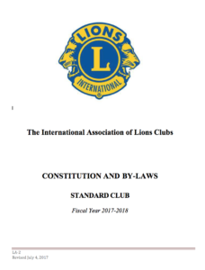 LIONS CONSTITUTION AND BY-LAWS