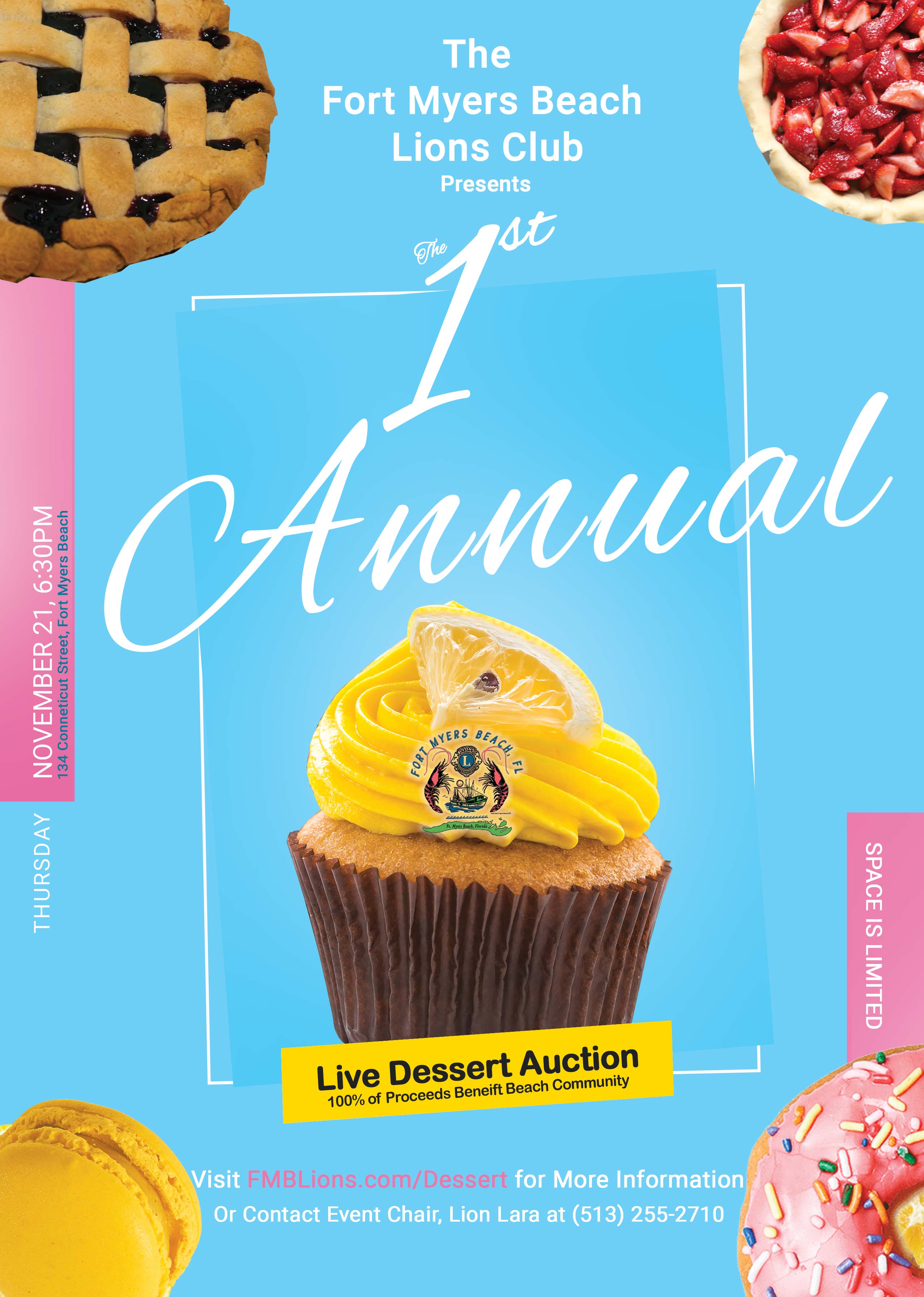 Live dessert auction flyer